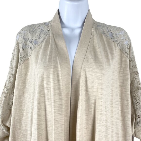 Logo By Lori Goldstein Cardigan Cotton Slub Knit L - Picture 3 of 6